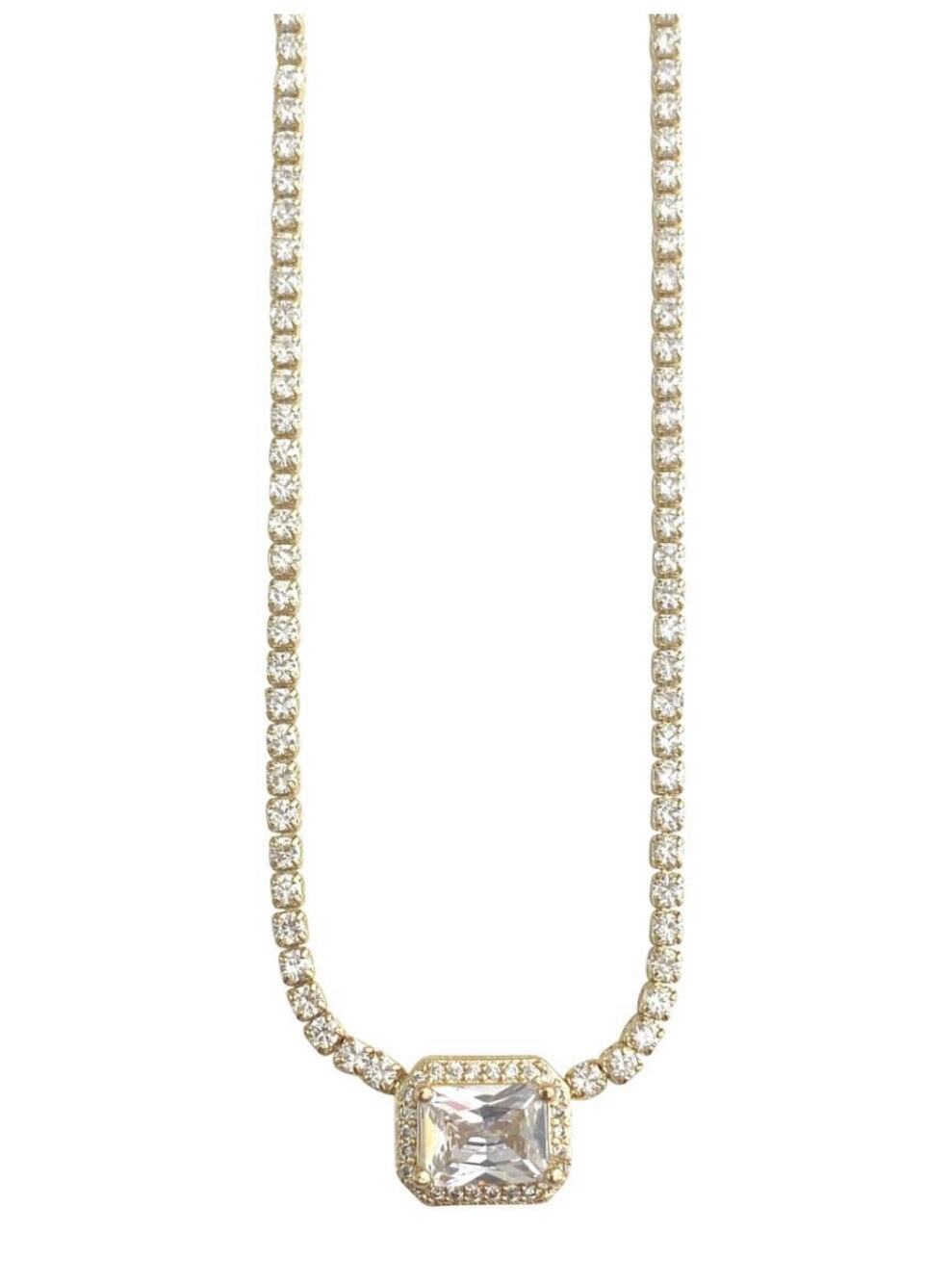 Luna Necklace 18k Gold Plated with Cubic Zirconia Detail